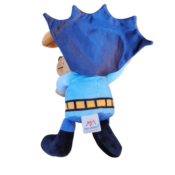 MerryMakers Plush Dog Mans Bark Knight Stuffed Animal Toy Blue Tan Soft 9" - Picture 5 of 5